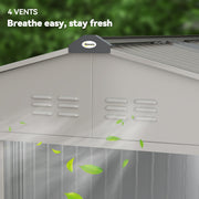 Close-up of the 4 ventilation slots set along the shed roof ridge