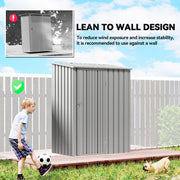 Lean to wall design panel showing the shed placed flat against a garden fence