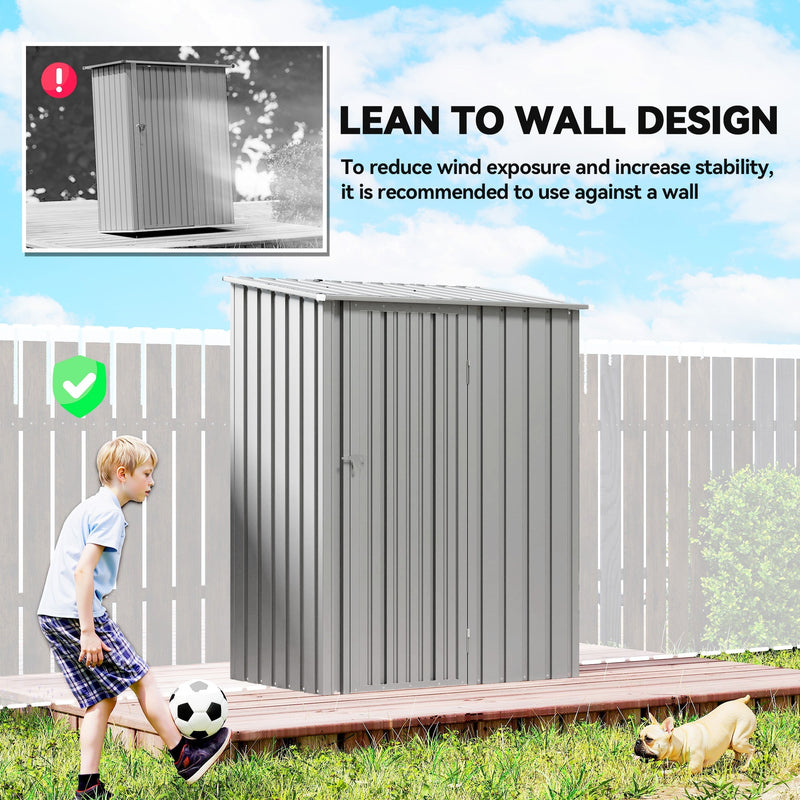Lean to wall design panel showing the shed placed flat against a garden fence