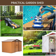 Uses collage showing lawn care equipment, pool supplies and garden tools