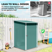 Lean-to wall design panel showing the shed placed against a garden wall for stability