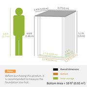 Dimension diagram showing the shed at 100 x 103cm, 160cm high at the back and 146cm at the front