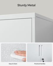 Cabinet shown in a home office setting with files and boxes stored inside