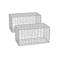 Two stacked metal wire gabion cages measuring 100 x 50 x 50 cm each