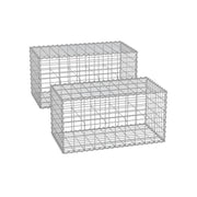 Two stacked metal wire gabion cages measuring 100 x 50 x 50 cm each