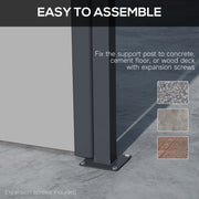 Light Grey Retractable Side Awning 400 x 180cm for Garden Balcony Pool Privacy by Outsunny