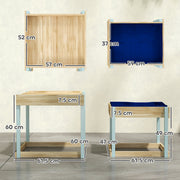 Wooden Sand and Water Play Tables for Kids Aged 3 to 8 with Bottom Liners Natural Finish