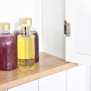 White Bathroom Furniture Set with Mirror Cabinet and Sink Storage by kleankin