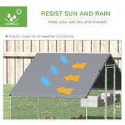 Large Walk In Chicken Run with Activity Shelf and Weatherproof Cover for Outdoor Use Green