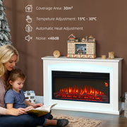 2000W Electric Fireplace Heater with Realistic Flame Effect for Living Room White
