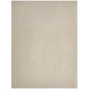 Jacquard Rug with Thick Foam Padding and Non Slip Backing for Busy Homes Cream AOSOM