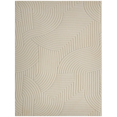 Jacquard Rug with Thick Foam Padding and Non Slip Backing for Busy Homes Cream AOSOM
