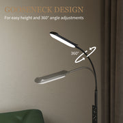 Black LED Floor Lamp With Remote Touch Control and Adjustable Brightness For Living Room AOSOM