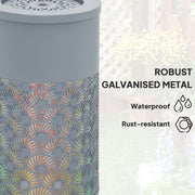 Light Grey Garden Water Fountain with LED Lights Adjustable Flow 30 cm Indoor Outdoor by Outsunny