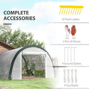 White 4x3m Walk In Tunnel Greenhouse with Steel Frame by Outsunny