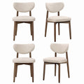 Vasagle mid-century dining chairs in light beige shown from four angles