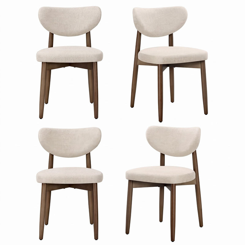 Vasagle mid-century dining chairs in light beige shown from four angles