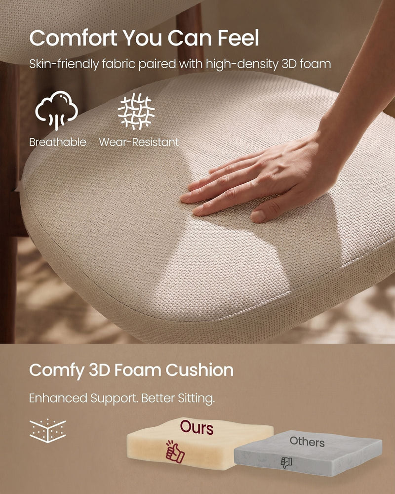 Close-up of the 3D foam seat cushion with a foam density comparison