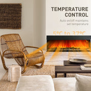 1800W Glass Panel Convector Heater with Adjustable Flame and Thermostat 152cm by Homcom