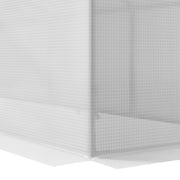 Close-up of the greenhouse cover corner and flat extended edge
