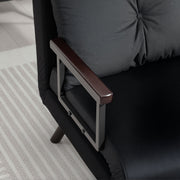 Black 4-in-1 Velvet Feel Single Sleeper Chair Bed with Pillow by HOMCOM