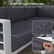 Image of a Grey Outsunny Garden Sofa Set With Table