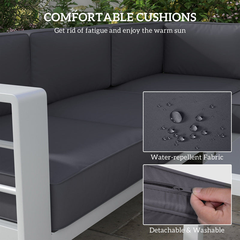 Image of a Grey Outsunny Garden Sofa Set With Table