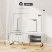 White Marble Effect TV Stand for up to 70 Inch TVs With Shelves and Storage by HOMCOM