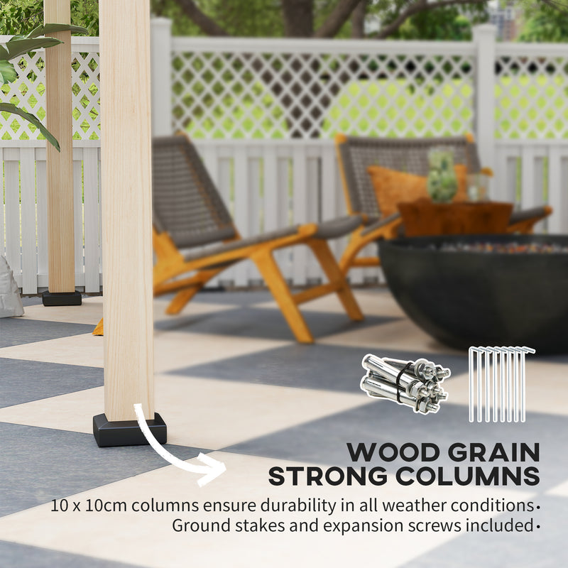 Black 3 x 3 m Metal Roof Gazebo with Wood Effect Finish by Outsunny