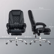 Heated Reclining Office Chair with Massage and Footrest for Home or Work Use, Black