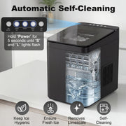 Ice Maker for Quick Chilled Drinks with 2 Ice Sizes and Touchscreen Control Black Homcom