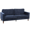 3 Seater Sofa for Spacious Family Seating with Soft Velvet Upholstery Dark Blue