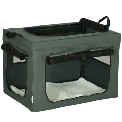 60cm Pet Carrier With Soft Cushion For Small Dogs Ideal For Travel Or Vet Visits, Grey