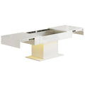 Extendable Coffee Table with LED Lighting and Hidden Storage for Living Room High Gloss White AOSOM