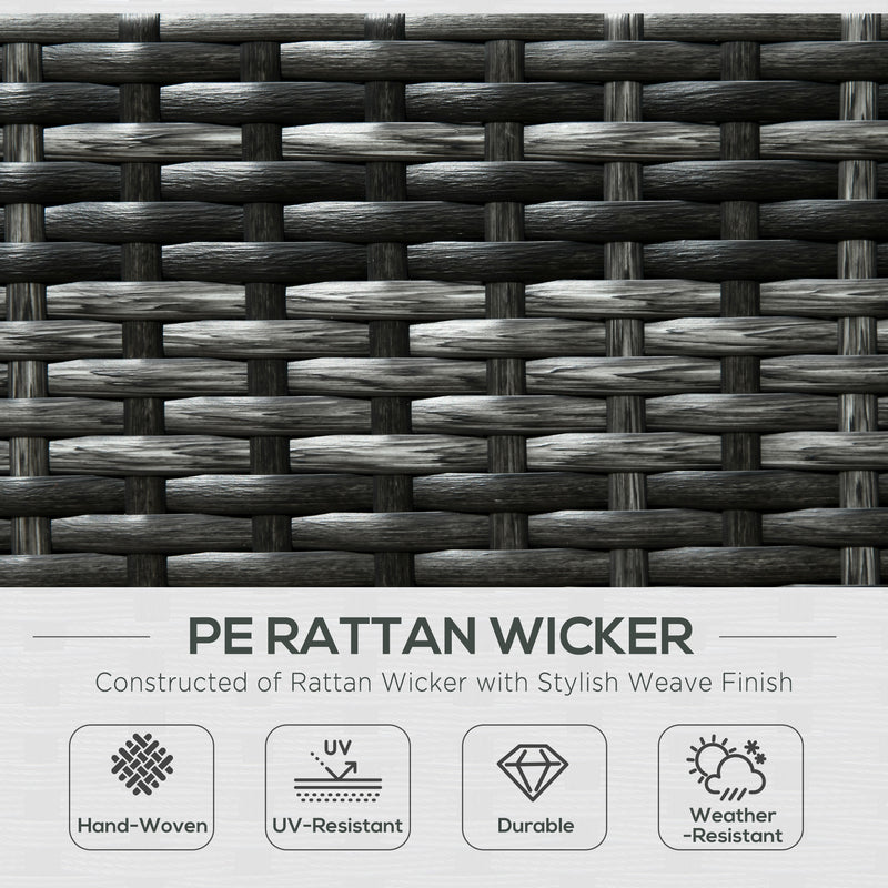 Eight Piece Rattan Garden Sofa Set with Cushions in Orange and Grey by Outsunny