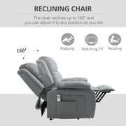 Electric Riser Recliner Chair With Heat Massage And Lift Function For Elderly, Grey