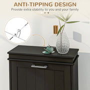 Two Drawer Shoe Storage Cabinet Fits Up To 10 Pairs Ideal For Hallways Black