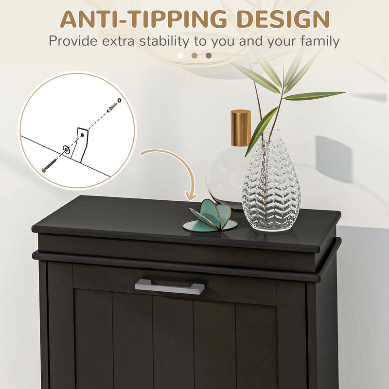 Two Drawer Shoe Storage Cabinet Fits Up To 10 Pairs Ideal For Hallways Black