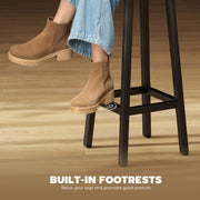 Set of 2 Industrial Bar Stools with Footrest Ideal for Breakfast Bar Seating Rustic Brown