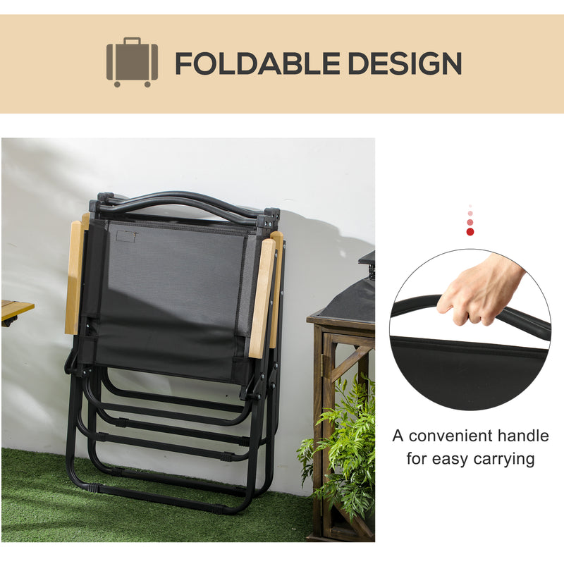 Folding Camping Chair Lightweight and Easy to Carry for Garden or Outdoor Use Black