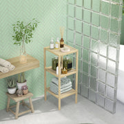 Three Tier Bamboo Bathroom Storage Shelf Natural Finish by HOMCOM