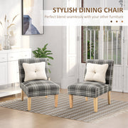 Set of 2 Modern Dining Chairs with Cushions and Wood Legs for Kitchen or Lounge Grey AOSOM