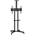 Homcom mobile TV stand on wheels with VESA mount, height-adjustable pole and lockable castors