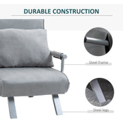 3-in-1 design showing light grey chair, longline seat and single bed positions