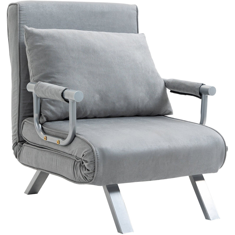 Close-up of backrest and armrest foam padding, dark grey chair bed