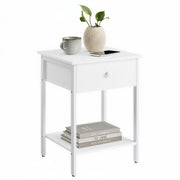 Vasagle bedside table nightstand with open drawer showing storage space