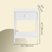 Vasagle steel frame nightstand close-up of open shelf holding books