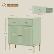 Dimension diagram showing the sideboard is 80 cm wide, 39 cm deep and 86 cm tall