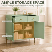 Cutaway view showing the upper drawer storage and lower cabinet storage