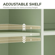 Close-up of the 3-position adjustable shelf pegs inside the cabinet